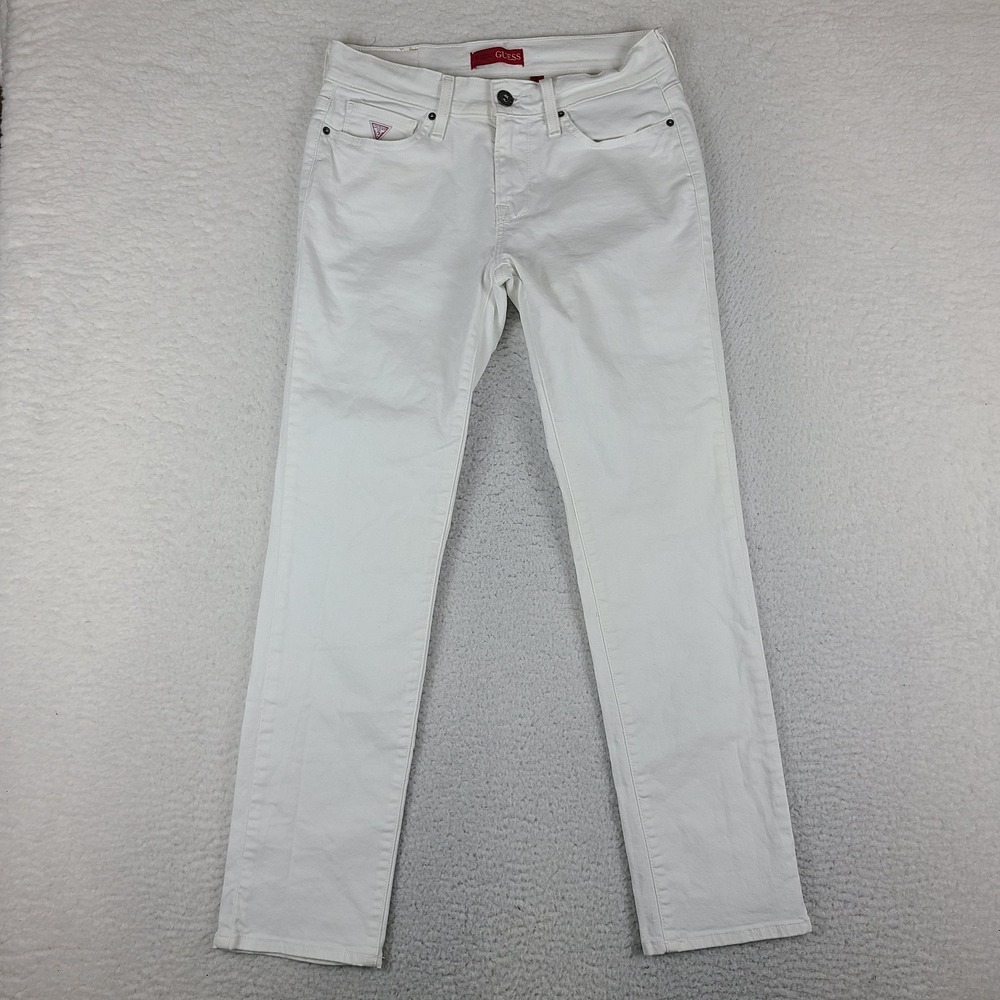 GUESS Jeans Mens 30x30 Brit Rocker Slim Tapered White Wash Denim